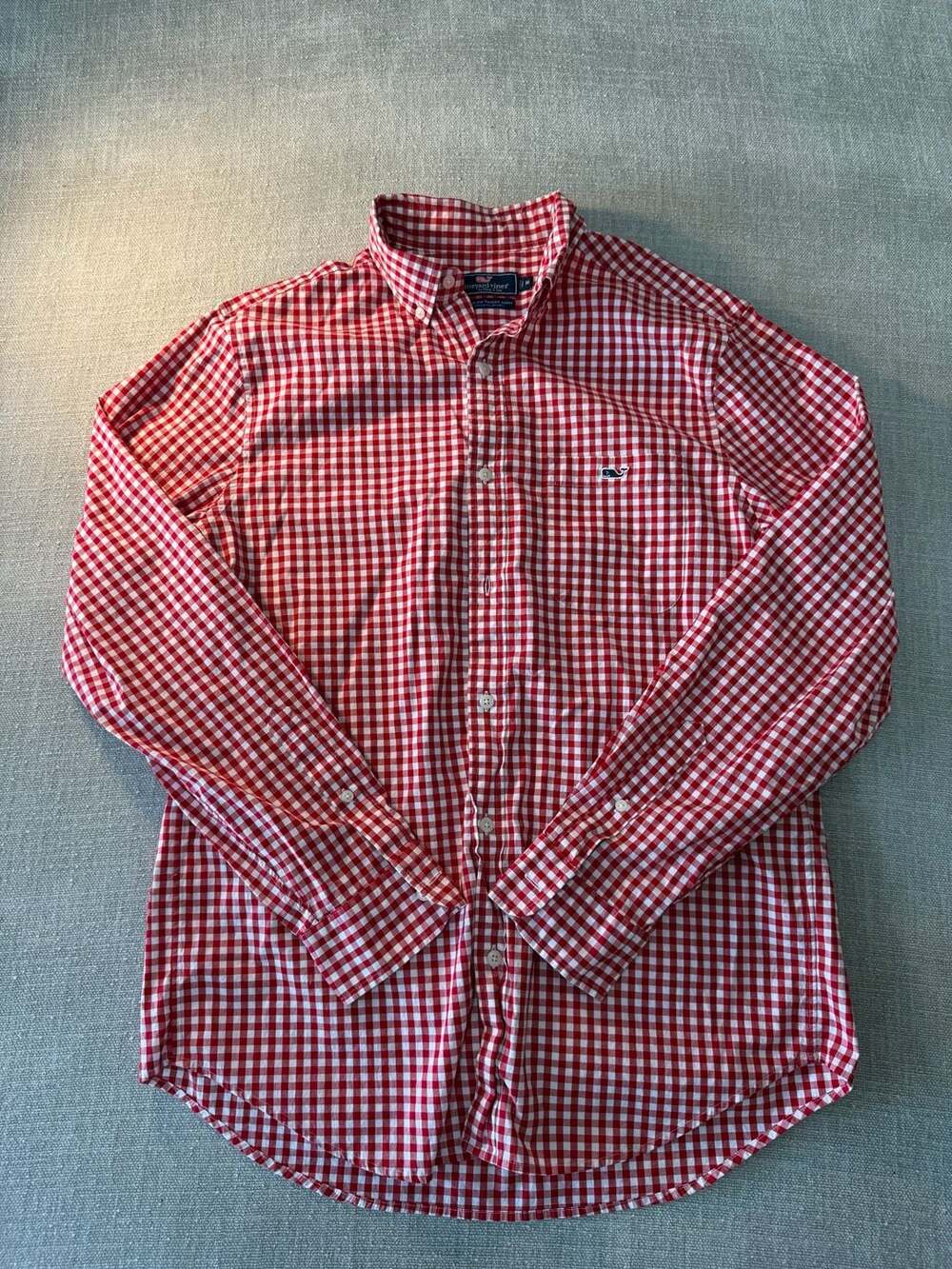 Vineyard Vines Classic Fit Tucker Shirt Red Gingham Button Down